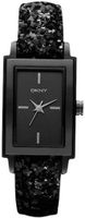 DKNY Black Dial Black Sequined Leather Ladies NY8712