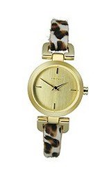 DKNY Gold-Tone Leopard Calf-Hair Leather #NY8880