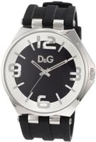 D&G Dolce & Gabbana DW0582 Carson Round Oversize Dial Black Silicone Strap
