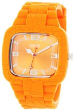 DROPS Unisex PD0018 Neon Orange TV Rubber Square Quartz Neon Orange