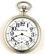 Dueber Swiss Mechanical Pocket , High Polish Chrome Open Face Case, Assembled in USA!