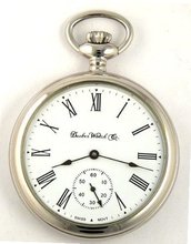 Dueber Swiss Mechanical Pocket , High Polish Chrome Open Face Case, Assembled in USA!