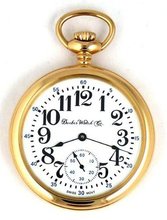 Dueber Swiss Mechanical Pocket , High Polish Gold Open Face Case, Assembled in USA!