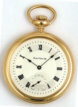 Dueber Swiss Mechanical Pocket , High Polish Gold Open Face Case, Assembled in USA!