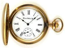 Dueber Swiss Mechanical Pocket , Satin Gold Hunting Case, Assembled in USA!