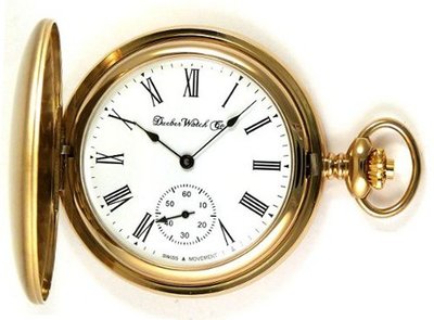 Dueber Swiss Mechanical Pocket , Satin Gold Hunting Case, Assembled in USA!