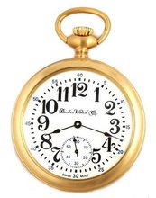 Dueber Swiss Mechanical Pocket , Satin Gold Open Face Case, Assembled in USA!