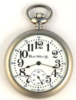 Dueber Swiss Mechanical Pocket with Satin Chrome Open Face Case