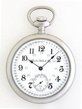 uDueber Watch Co Dueber Special Railway Swiss Mechanical Pocket , Satin Chrome Open Face Case, Assembled in USA! 