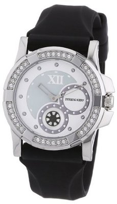 Dyrberg/Kern Quartz with Silver Dial Analogue Display and Black Rubber Bracelet 328016