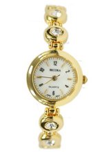 Becora Analog Circle Link Gold with Clear Gemstones - Bracelet