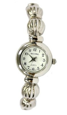 Becora Embossed Silver Round Link - Bracelet