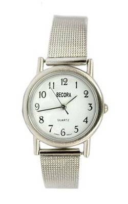 Becora Lightweight Mesh Band Silver Analog - Fashion