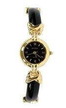 Becora Round Gold and Black Onyx Enamel - Bracelet