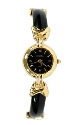 Becora Round Gold and Black Onyx Enamel - Bracelet