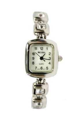 Becora Silver Square Link Cubic Zirconia Diamond - Bracelet