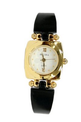 uEA Becora Black Plastic Bangle with Square Face - Bracelet Analog 