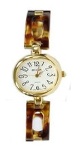 uEA Becora Enamel Tortoise Shell Analog with Gold Bezel - Bracelet 