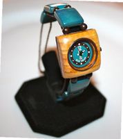 Ecowrist Blue Tagua Strap Guayacan Wood Face #TAG GyBe