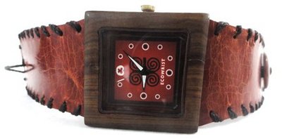 Ecowrist Classic Wood Puy Orange Leather Strap #CPO