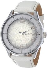 Ed Hardy CG-SS Cartography Quartz Analog Silver Tone Case
