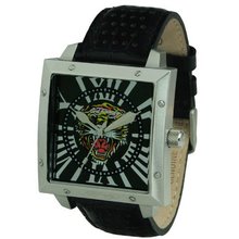 Ed Hardy Defender Tiger Analogue EDDETG with Black Leather Strap