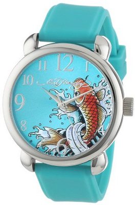 Ed Hardy FO-BL Fountain Blue Quartz Analog