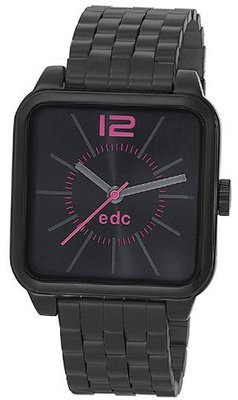 Edc Quartz edgy lolita - midnight black EE100902004 with Metal Strap