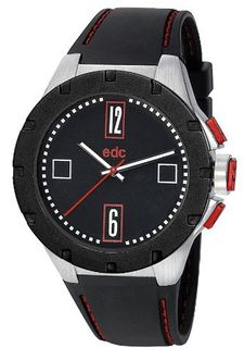 Edc Quartz jagged boss - pepper red EE100771002 with Rubber Strap