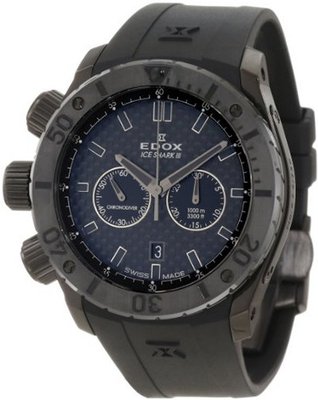 Edox 10304 37N2 GIN Ice Shark Black Multi-Function Rubber