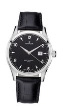 Edox 33017 3 NIN WRC Luminous Stainless Steel Black Genuine Leather Date