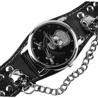 Eeleva Punk Gothic Ladies   Gens Genuine Leather Wrist
