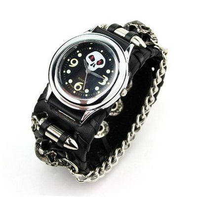 Eeleva Punk Gothic Ladies   Gens Genuine Leather Wrist