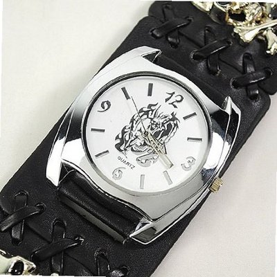 Eeleva Punk Gothic Ladies   Gens Genuine Leather Wrist