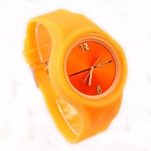 Eeleva  Rubber Silicone Gel Quartz Jelly Candy Wrist Orange