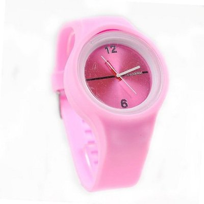 Eeleva  Rubber Silicone Gel Quartz Jelly Candy Wrist Pink