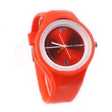 Eeleva  Rubber Silicone Gel Quartz Jelly Candy Wrist Red
