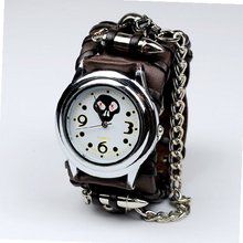 Punk Gothic Ladies   Gens Genuine Leather Wrist Adjustable