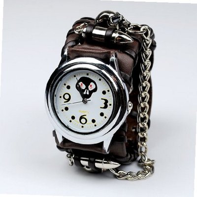 Punk Gothic Ladies   Gens Genuine Leather Wrist Adjustable