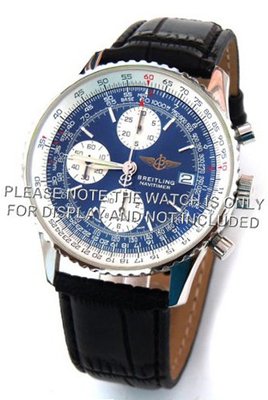 20mm Black Crocodile Strap Fits Breitling Navitimer