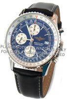 20mm Black Leather strap White Stitching Fits Breitling Navitimer