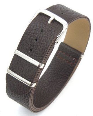 20mm Coffee Custom made NATO genuine leather strap