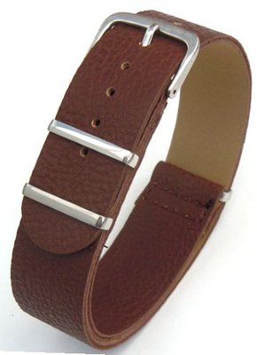 20mm Dark brown Custom made NATO genuine leather strap