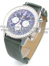 20mm Green Custom made NATO genuine leather strap fits Breitling Navitimer