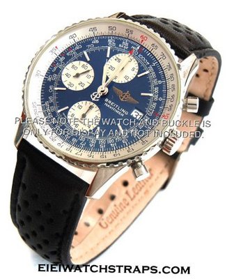 20mm Rally Perforated Leather strap contrast Black stitching for Breitling Navitimer