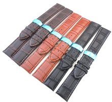 22mm Crocodile Strap White Stitching on deployant clasp