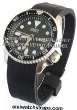 22mm Heavy Duty Marine II Silicon Rubber Divers strap with curved lugs Fits Seiko Divers
