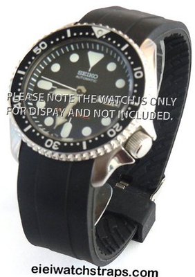 22mm Heavy Duty Marine II Silicon Rubber Divers strap with curved lugs Fits Seiko Divers