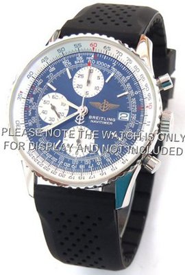 22mm Heavy Duty Silicon Rubber Divers Strap Fits Breitling Navitimer