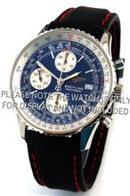 22mm 'soft touch' silicon rubber strap with RED stitching Fits Breitling Navitimer